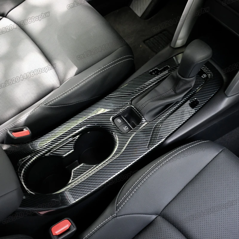 

carbon fiber car gear cup drink frame holder panel trim decoration for toyota corolla cross 2021 2022 2023 accessories auto