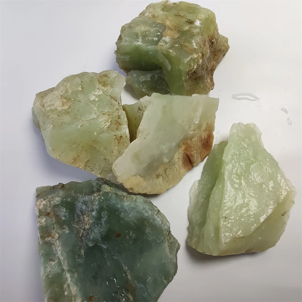 Big Size 500g Natural Serpentine Jade Stone Xiuyan Jade Rough Raw Stone
