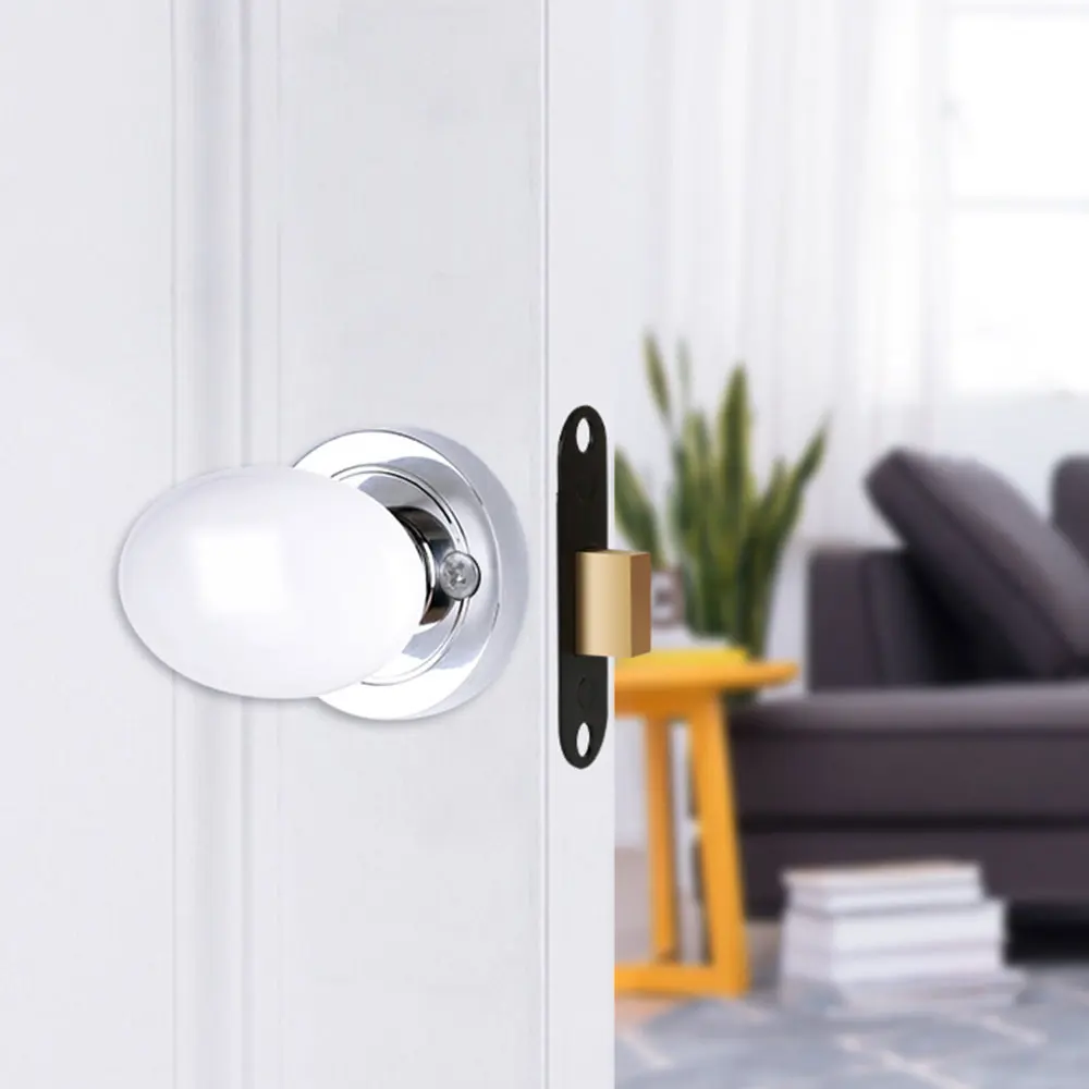 Invisible Door Knobs For Interior Doors Oval Door Furniture Knob Universal  For Bedroom Bathroom Door Accessories Black/White - AliExpress