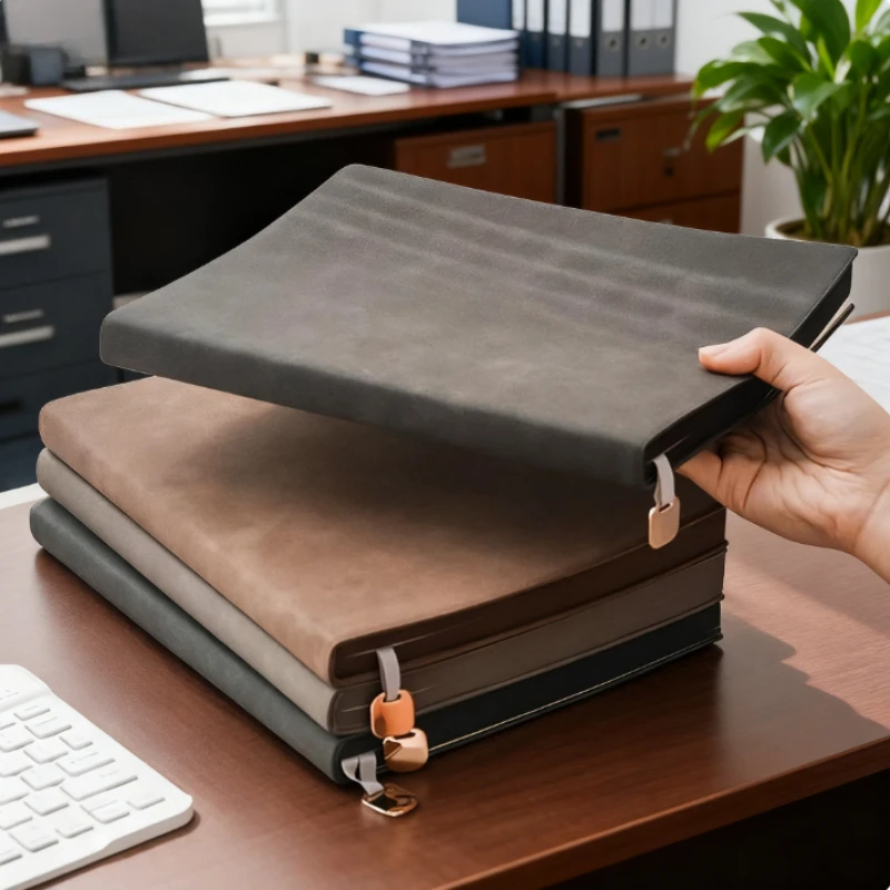 Leather Business Notebook with Thick Paper for Meeting and Work