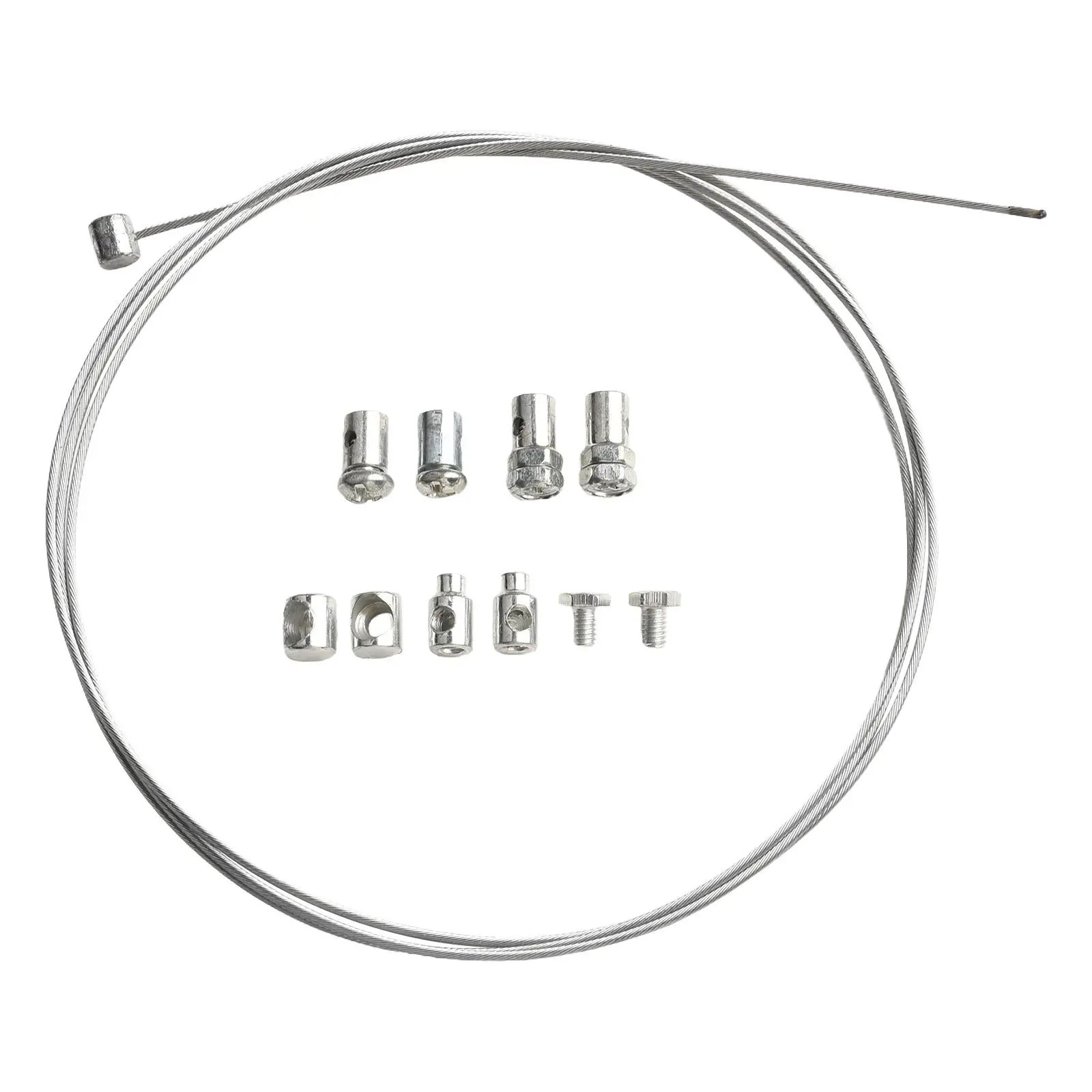 Throttle Clutch Cable Repair Kit 100cm Steel Cable Lawnmower Rotovator 8pcsSolderless Nipple With Sleeve And Nut Set