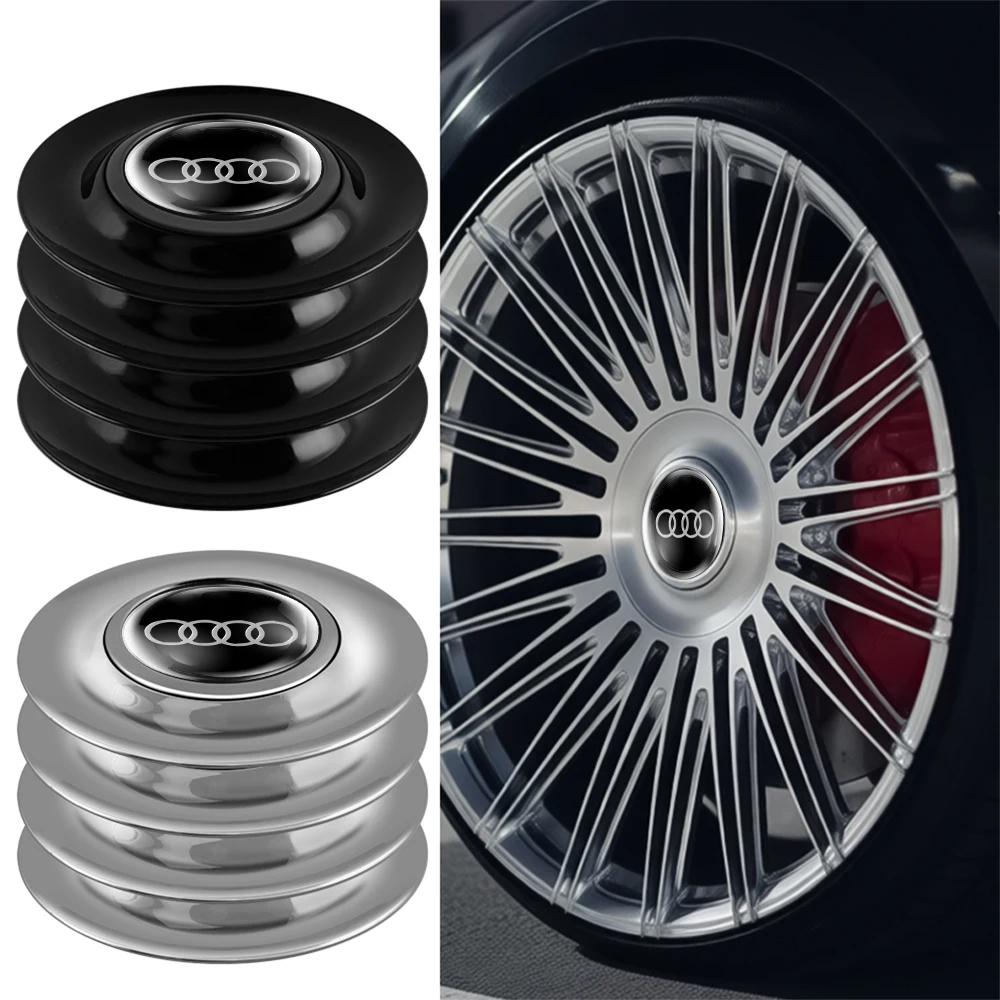 4개 183mm 자동차 휠 센터 허브캡 엠블럼 플로팅 휠 센터 캡 액세서리 (아우디 S라인 A5 B7 A1 A6 C6 Q3 Q5 A3 A4 B8 8P 용)