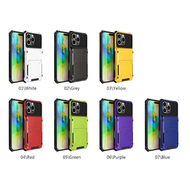Einfarbig 180 ° Flip-Wallet-Kartenfach Stoßfeste Handyhülle für iPhone 16 Pro Max 14 11 12 13 15 Pro Max Mini Bumper Rückseiten-Cover – Detail 2