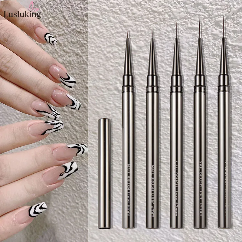 5PCS Nail Art Liner Brushes Hand Painted Brush Acrylic UV Gel Colours  Paints Builder Drawing Pen DIY Manicure Design Accessories