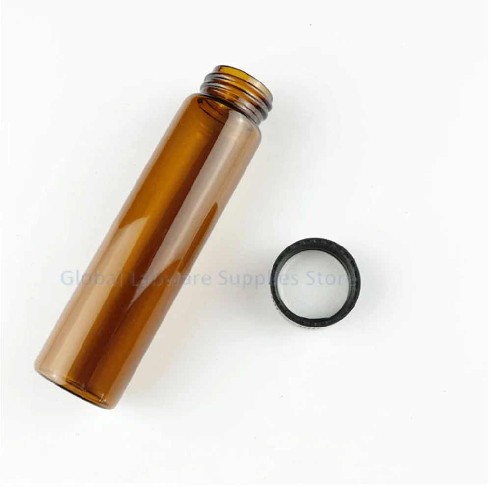 2ml To 60ml Amber Lab Glass Sample Bottles Brown Screw-mouth Essential Oil Bottle Lab Vial Chemistry Glassware Lab Glass Supplies Lab Reagent Bottle