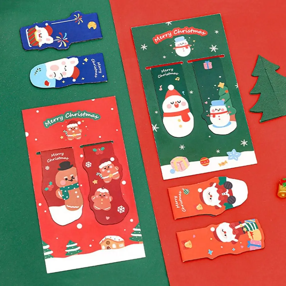 

Cartoon Book Page Marker Cute Snowman Special-shaped Reading Bookmarks Durable Colorful Magnetic Bookmark Christmas Gift