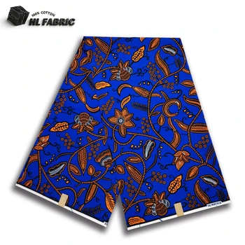 2026 New style hollandais African wax print fabric 100% cotton 6 yards tissus couture for African dresses Ankara 1