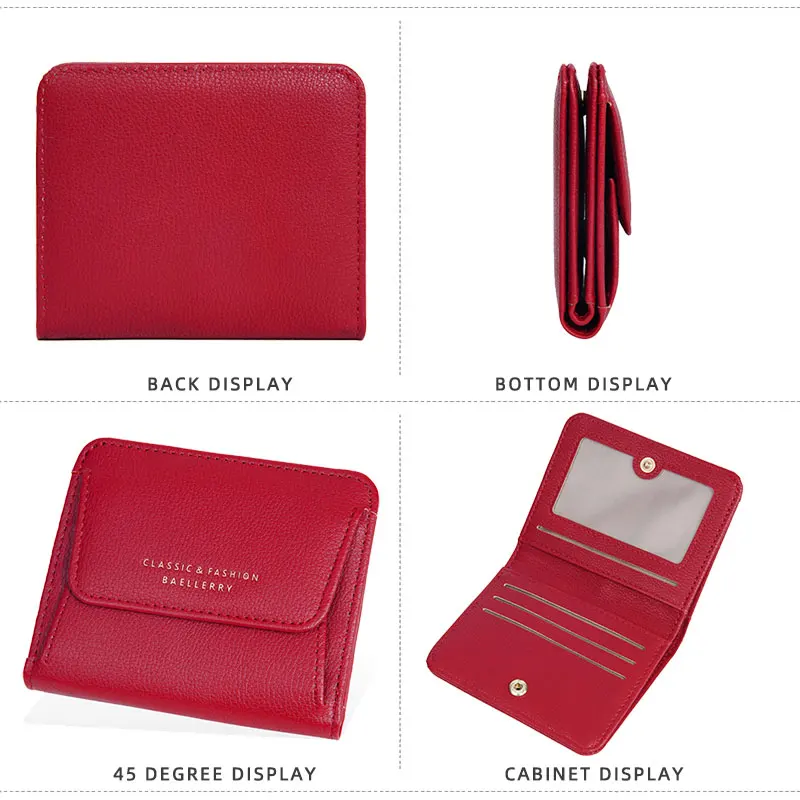 Baellerry New Short Women Wallets Name Customized Coin Pocket Brand Female Purses Large Capacity Card Holders Wallet For Girls 5