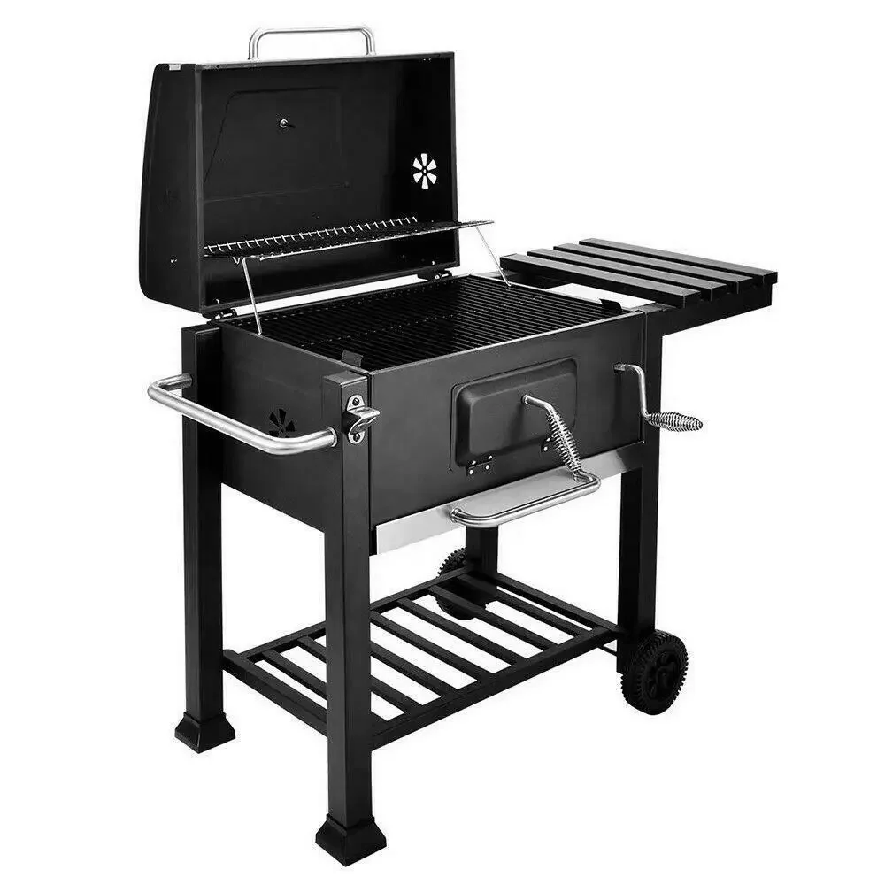 Trolley Commercial Turkey Brazilian Cyprus bbq Barbecue Charcoal Grill Smoker With Side Table