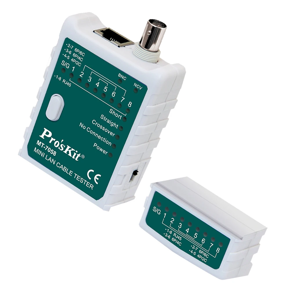 Mini Pro'sKit-Multifunctional BNC Cable Network Tester, Wireless Wire Voltage Detecto, Cable Tracker Checker, MT-7058