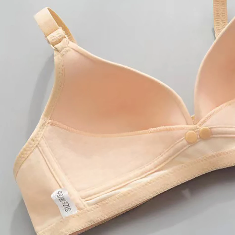 Maternity Nursing Bra with Thin Cups and Front Clasp for Easy Breastfeeding Prevent Sagging Women Solid Color Underwear Clothing 4