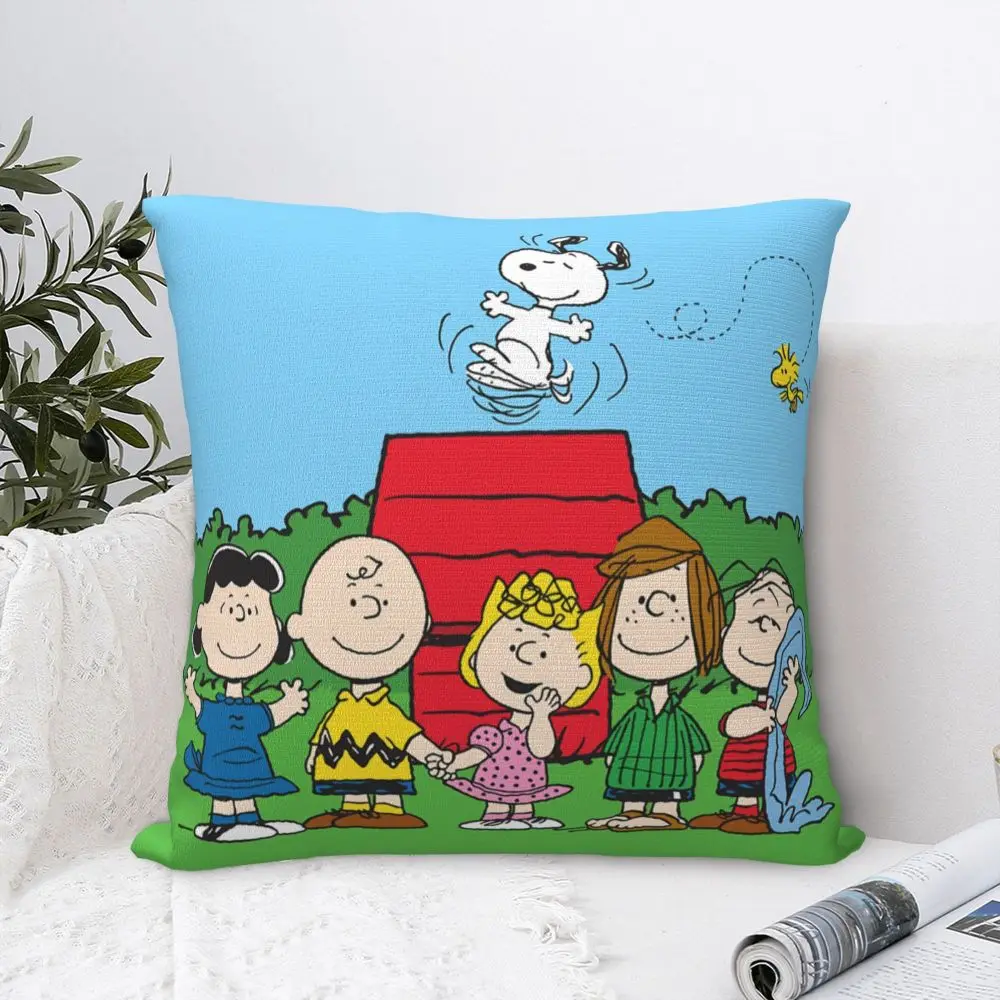 Description Picture 6 of itemCustom Cute Cartoon Snoopy Cushion Cover 35x35 Cm Velvet Polyester Throw Pillow Case For Sofa ChairDecoration Bedding Pillowcase