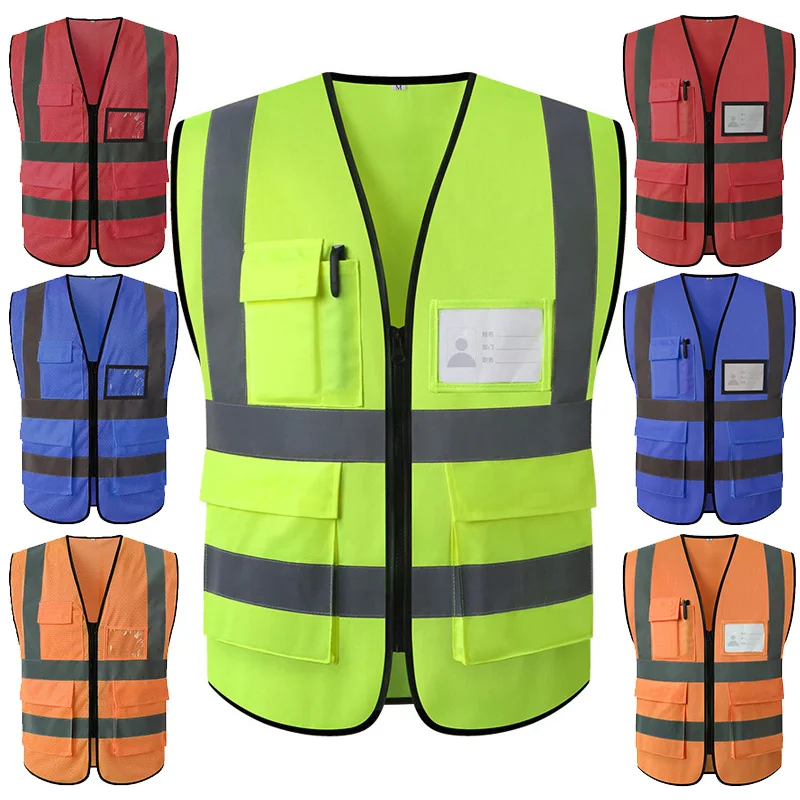 Cycling Reflective Vest Motorbike Safety Vest For Men With Pockets