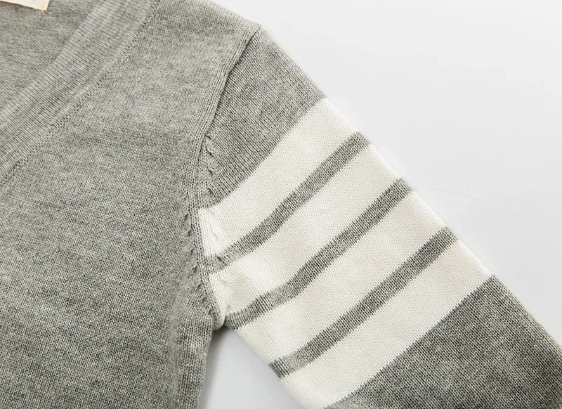 아동용 줄무늬 순면 가디건 코트, 긴팔 V넥 니트 sweater1-7Y, 한국 스웨터, 남아 용수철 가을