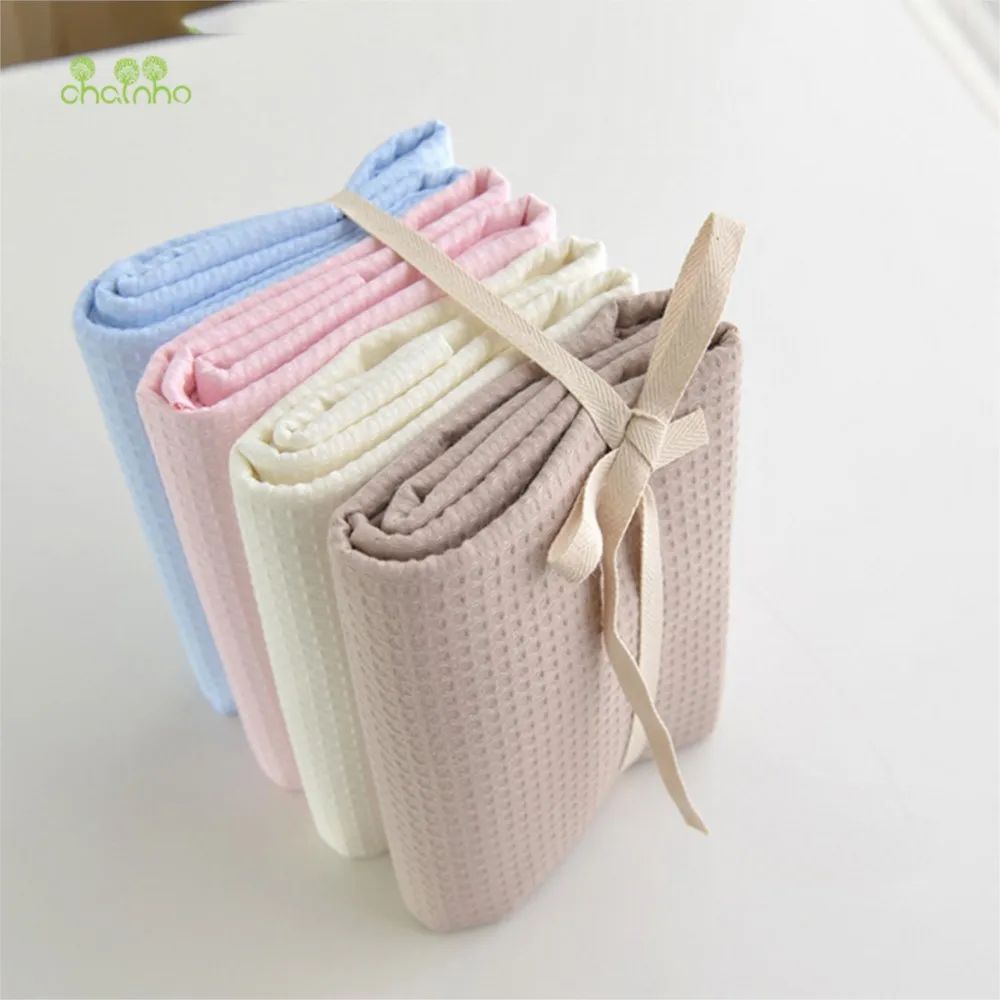 Chainho,Soft Waffle Fabric,Solid Color,DIY Quilting Sewing Material,For Sleepwear,Bathrobes,Pillowcase,Cushion,5 Color Series