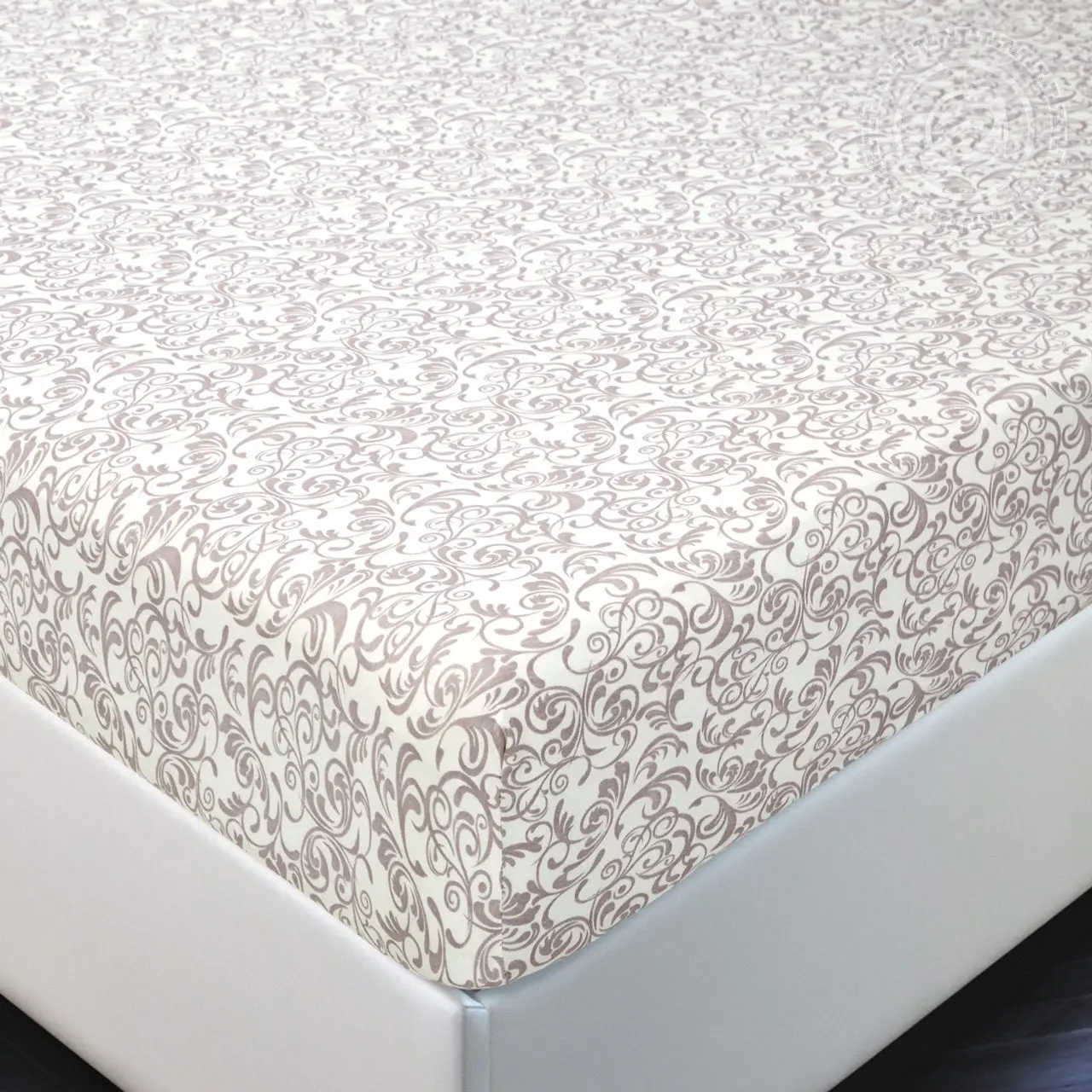 Sheet on an elastic band cappuccino curl, sheet with elastic band