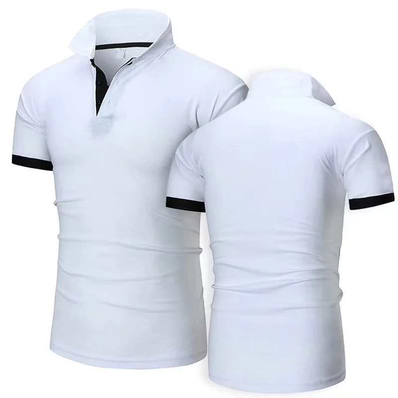 Plus Size 2025 hot selling men’s summer casual breathable collared shirt men’s solid color high-quality short sleeved T-shirt Best Sellers In Men's Clothing