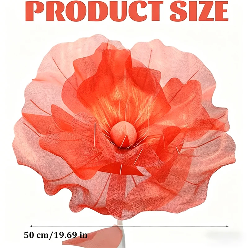 Large Transparent Tulle Flower with Pearl Accents for Decorative and Event Use