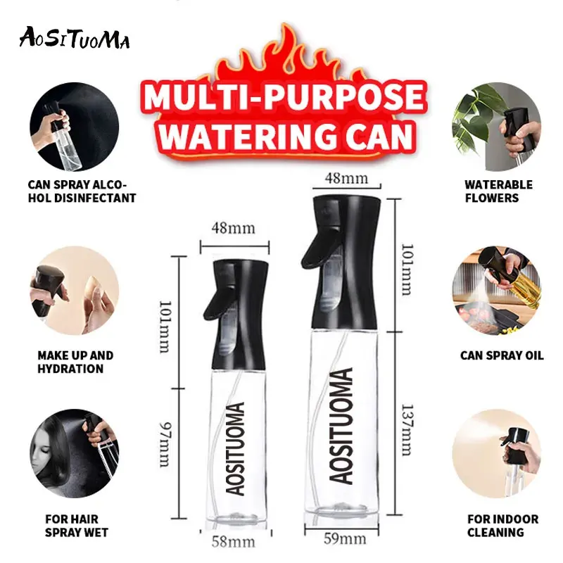 High Pressure Spray Bottles Refillable Mist Watering Can Automatic Salon Barber Water Sprayer BBQ Oil Spray Diffuser