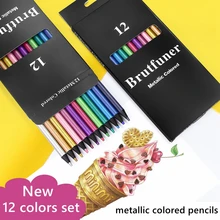 Haile 12 Colors Metallic Pencil Drawing Pencil Sketching Pencil Set Painting Colored Pencils For School Student Art Supplies