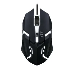 Enhanced LED Luminous Ergonomic Gaming Mouse with 4 Buttons - USB Wired for Desktop and Laptop Use (Black)