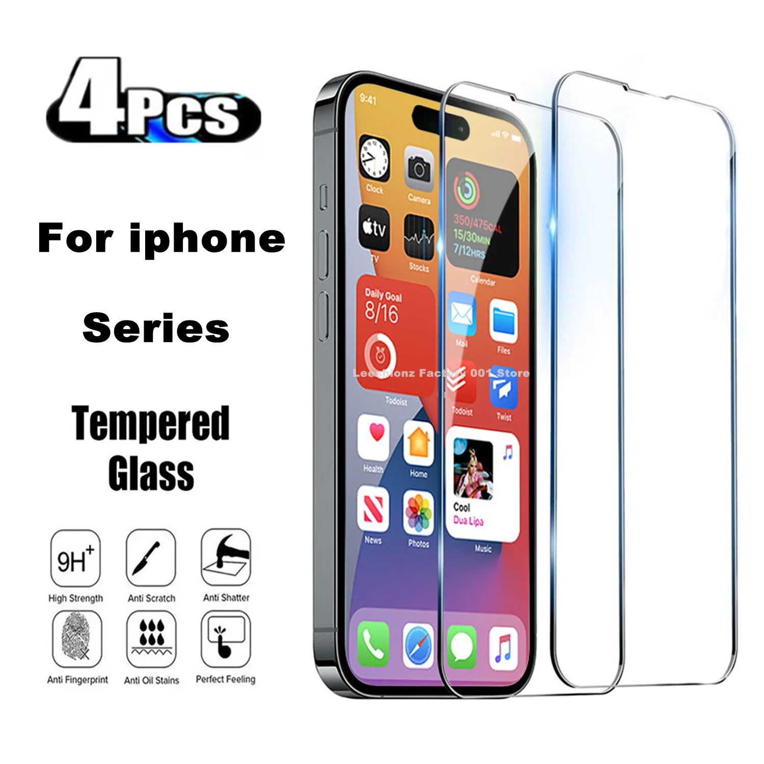 

2/4Pcs Protective Tempered Glass For iPhone 15 14 13 12 11 Pro Max Screen Protector on iPhone X XR XS 8 7 6 6S Plus SE Glass
