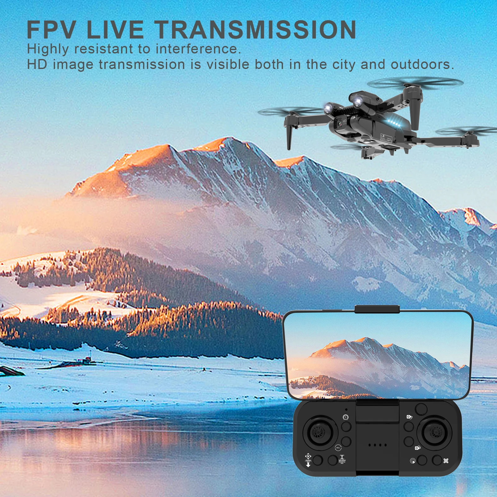 IDEA12 Mini Drones with HD Camera, Foldable FPV RC Quadcopter Gifts for  Adults with 360° Active Obstacle Avoidance 2 Batteries