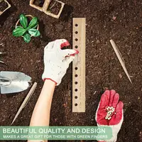 Wooden Plant Ruler Spacer Tool Seeder Planting Ruler With Holes And Plant Dibber Wooden Spacing Template Garden Ruler Gardening 2