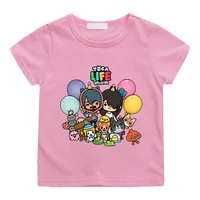 Girls/Boys Clothes Game Toca Boca and Gacha Life World Cartoon Graphic Printed T-shirt Kids Comfy Versatile Summer Short Sleeve 1
