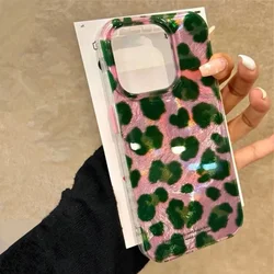 Vortex Pattern Pink and Green Leopard Color Block Phone Case - Hard Back Cover for iPhone 17 Pro Max (T7545)