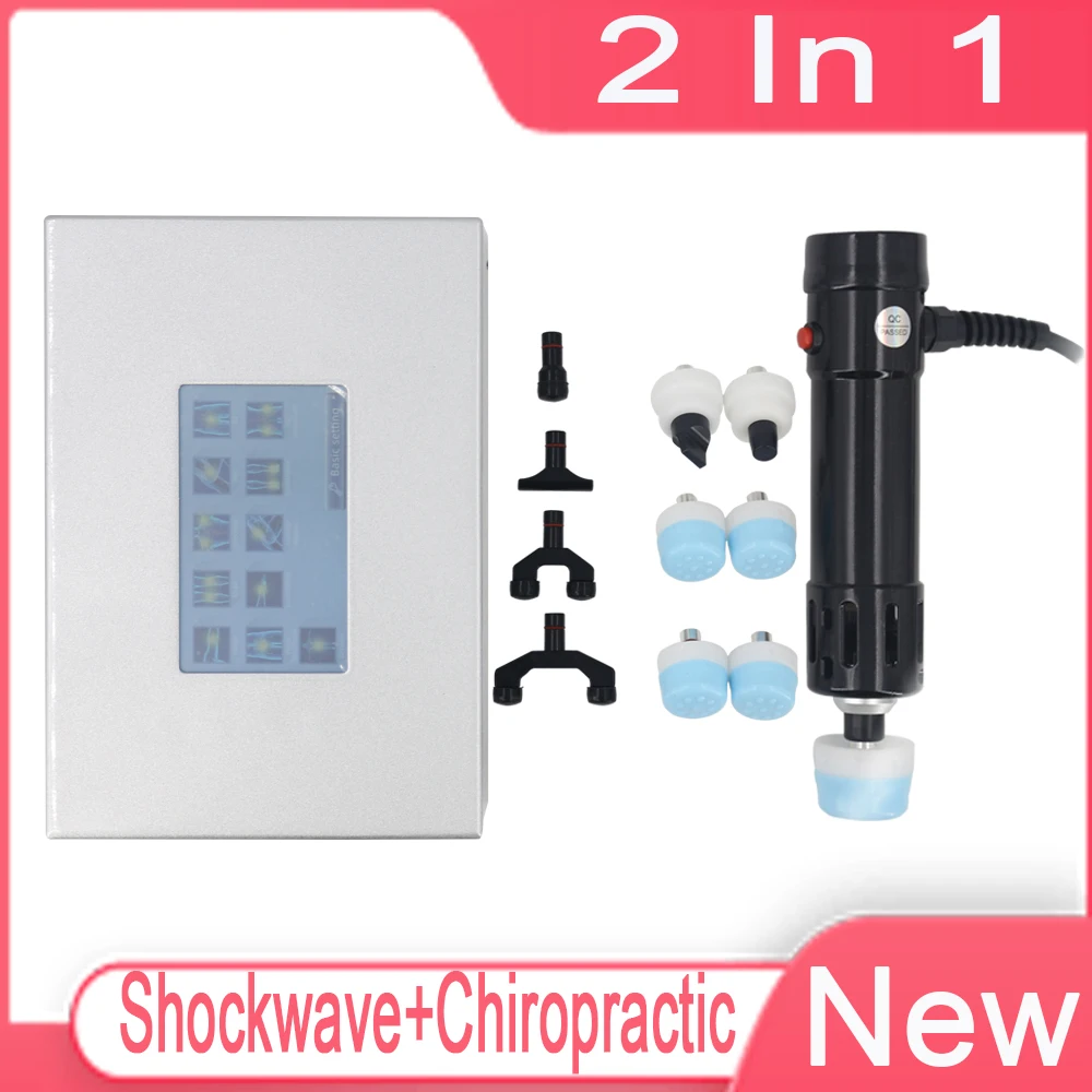 

Portable 2 In 1 Shockwave Therapy Machine Extracorporeal Shock Wave Instrument For ED Treatment Body Massage Removal Pain