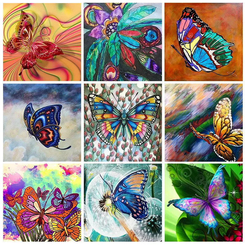 

DIY 5D Diamond Painting Butterfly Oil Painting Picture Full Drill Diamond Mosaic Hand Inlaid Rhinestone Embroidery Home Decor