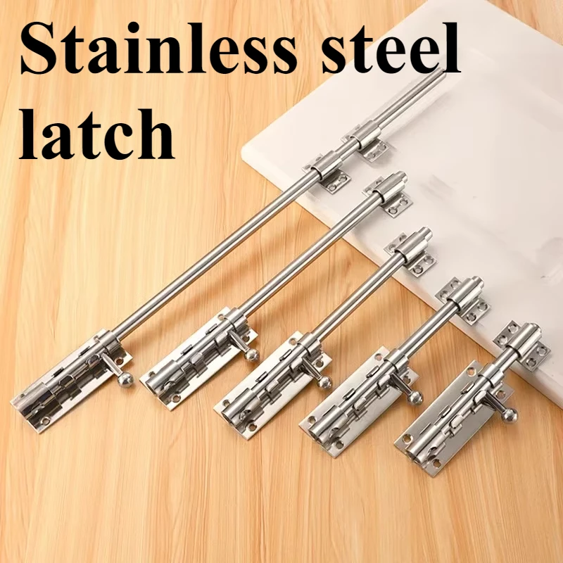 6 "8" 10 "12นิ้วสแตนเลสฮาร์ดแวร์ประตูสลักล็อค Padlock Clasp ชุดแปรงสแตนเลส 1