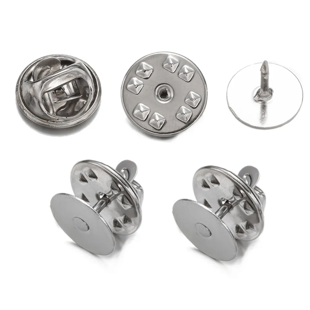 10pcs 10/12/14mm Stainless Steel Brooch Clasp Base Round Pin Backing ...