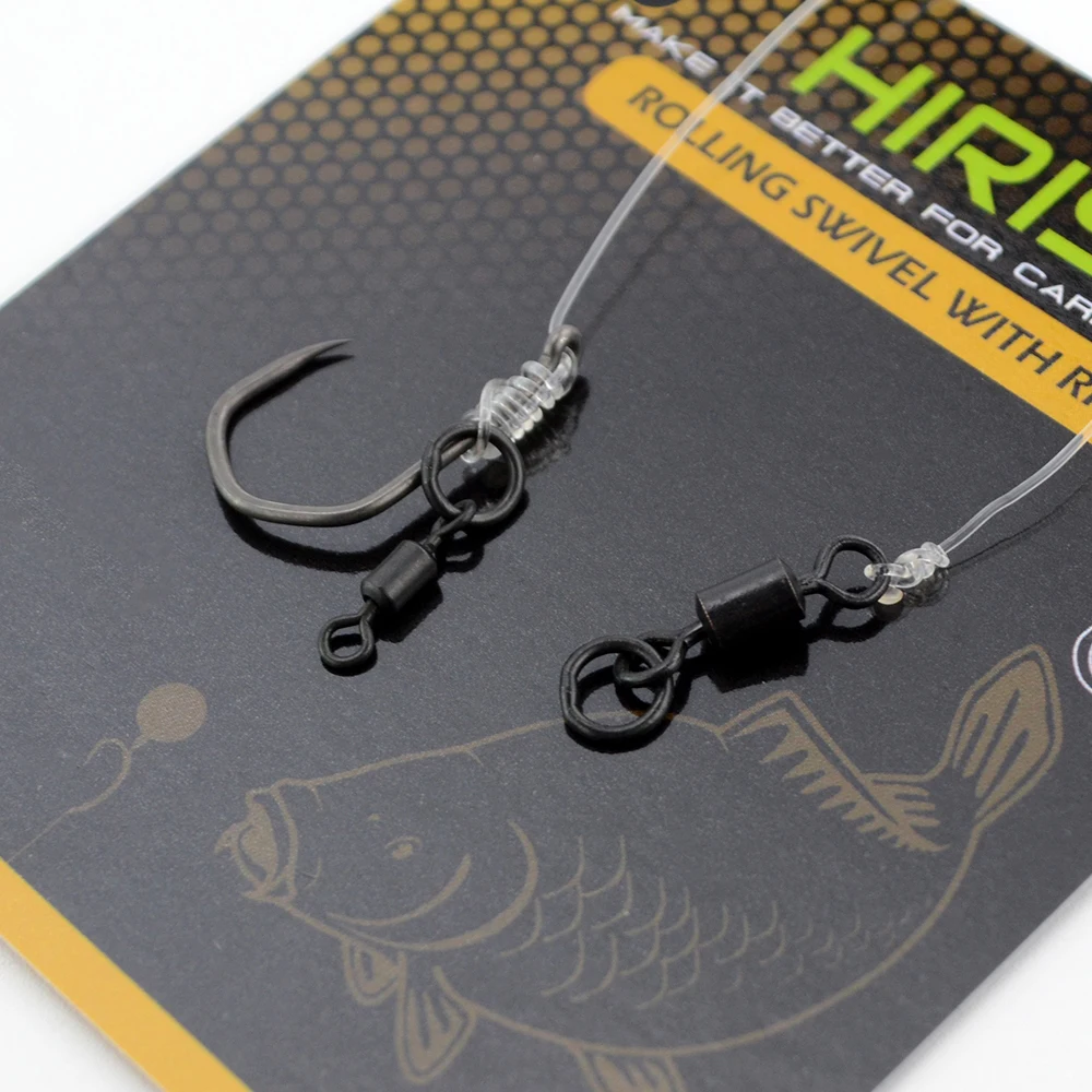 Émerillons rapides Hirisi 20 pièces pour pêche carpe - Émerillons à anneau solide changement rapide