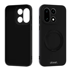 Premium Liquid Silicone TPU Magnetic Bracket Protective Phone Case - Shockproof Bumper Design for OnePlus 15 (Black)
