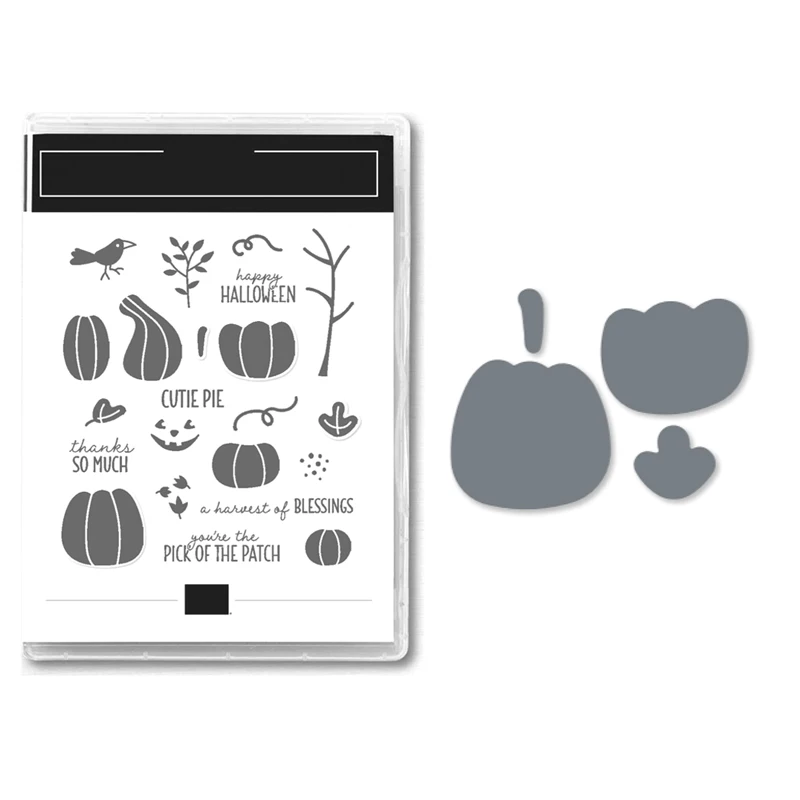 

Halloween Pumpkin Craft Die New Metal Cutting Dies Clear Stamps for 2023 DIY Scrapbook Diary Decorate Card Embossing Template