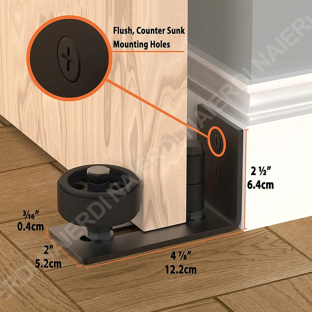 Guida A Pavimento Per Porte Scorrevoli - 2 Pezzi Nero, Regolabile Per Porte Di Fienile E Interne - Foto 3