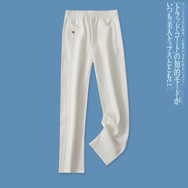 

Leisure Pants Spring Fashion Solid Color Elastic High Waisted Pocket Pants 15261