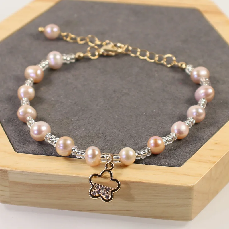 

New Baroque Freshwater Pearl Bracelet Fashion High Quality Niche Design String Jewelry