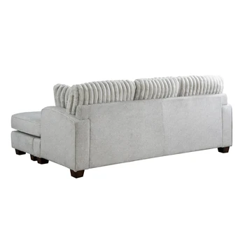 Modern Reversible Sectional Corner-blocked Frame Reversible Cushions Throw Pillows 100% Foam Livingroom Furniture Gray 4
