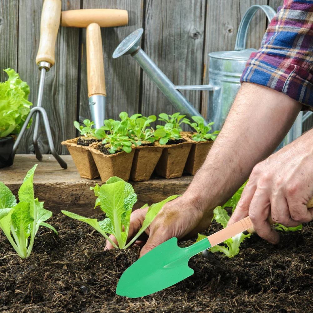 8 Pcs Wooden Handle Garden Trowel Tool Planting Spade Potting Manual Shovels for Digging Gardening