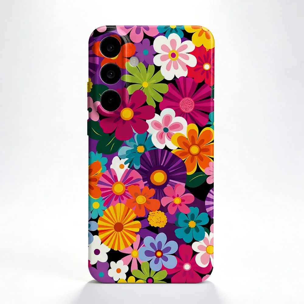 Colorful Vintage Flower Pattern Hard Shell Phone Case