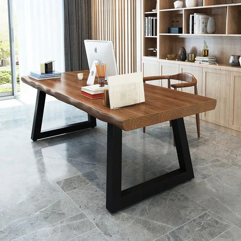 

Industry Wood Office Desks Write Simplicity Modern Desktop Long Computer Office Desks Bureau Meuble Working Equipment QF50OD