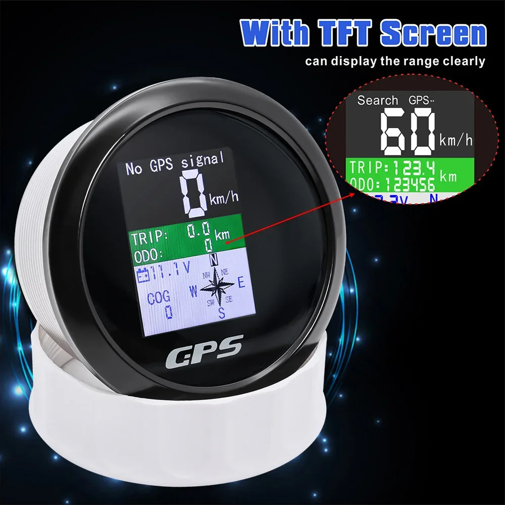 Ʈ Ʈ ڵ   HD 85mm GPS ӵ  Ÿ, ODO COG а TFT ũ ӵ , 9-32V