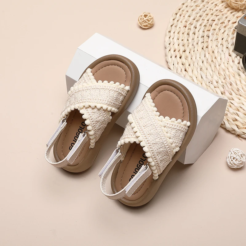 Girls Summer Beach Shoes Ethnic Style Kids Casual Sandals Soft Sole Fashion Children Retro Princess Shoes 2024 Summer New - 3