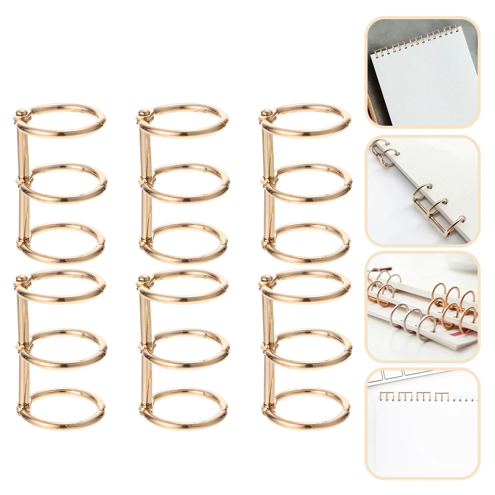 

Alloy Binder Book Rings Loose Leaf Binder Buckles DIY Notebook Clip Rings (Golden)