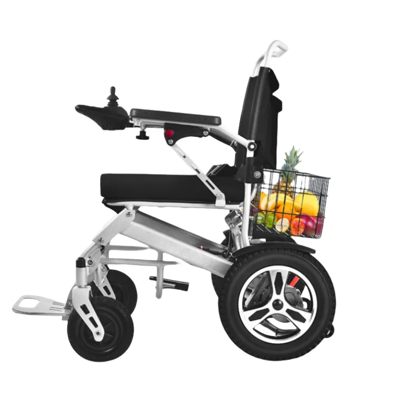 Lightweight Foldable Steel Electric Wheelchair with Remote Control Portable Motorized Rehabilitation Equipment for the Disabled