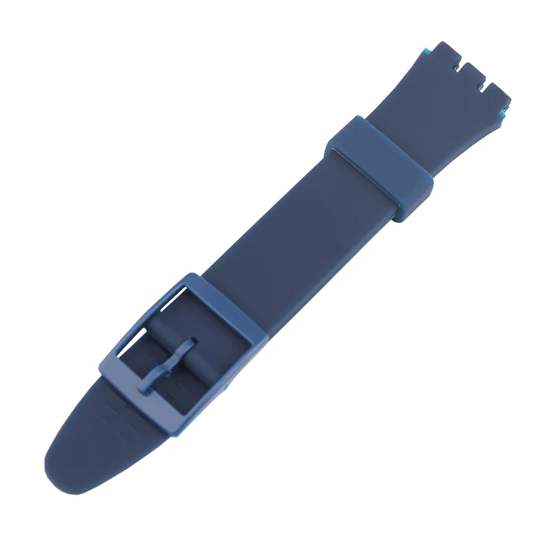 Watch strap accessories compatible for Swatch 17mm19mm colorful silicone rubber waterproof wristband bracelet for men and women