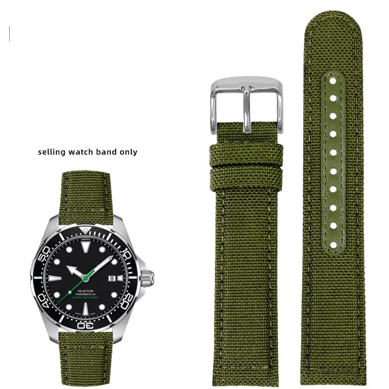 thumbnail image 1 of Correa de reloj de nailon de 21 mm y 22 mm para la serie Certina Kinetic Energy, pulsera de lona impermeable para deportes al aire libre Seiko PROSPEX para hombre, 1 of 5